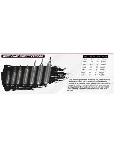 BBS PLOMO DROP SHOT FINESSE 3/8 OZ 10...