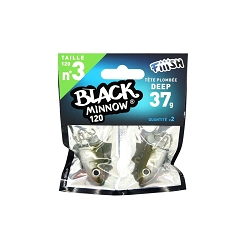 BLACK MINNOW 120 Nº 3 2 DEEP JIGHEAD 37 GR KAKI BM346 2