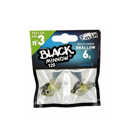BLACK MINNOW 120 Nº 3 SHALLOW JIGHEAD 6 GR KAKI BM149