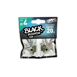 BLACK MINNOW 140 Nº 4 SHORE JIGHEAD 20 GR KAKI BM153 2