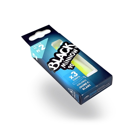 BLACK MINNOW 90 Nº 2 JAUNE FLUO/BLANC 3 CUERPOS BM534
