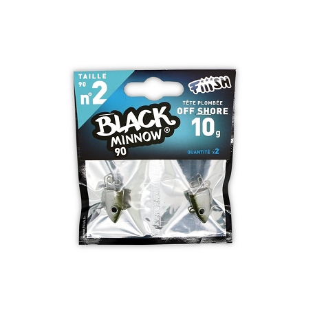 BLACK MINNOW 90 Nº 2 OFF SHORED JIGHEAD 10 GR KAKI BM009